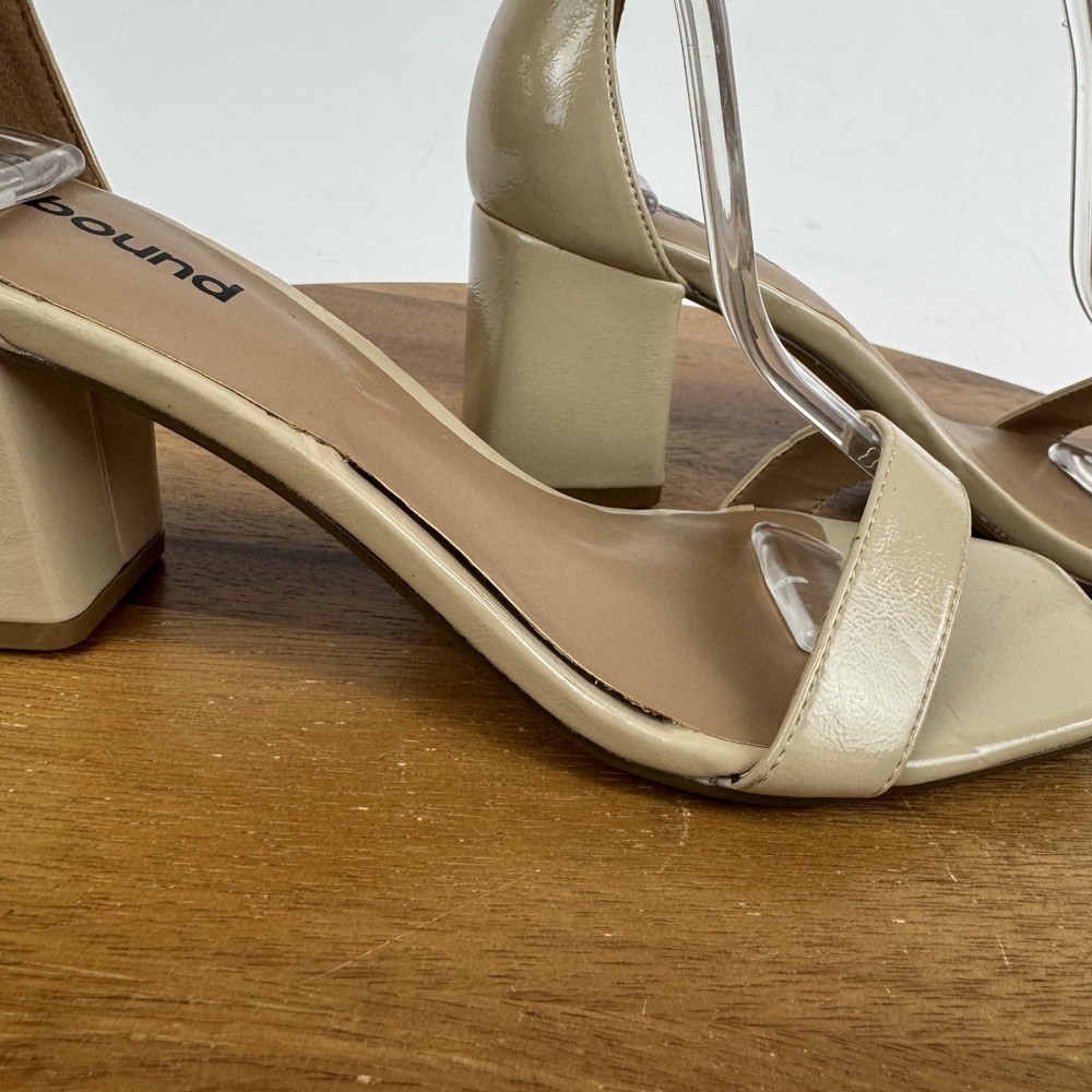 New NWOB Womens Abound Finn Beige Leather Ankle Strap Heel Sandals Size 7 M - Picture 2 of 10